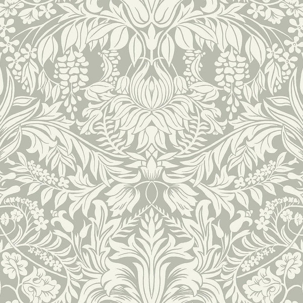 Wallpaper Lockwood Damask Wallpaper // Grey 