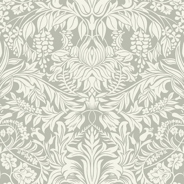 Wallpaper Lockwood Damask Wallpaper // Grey 