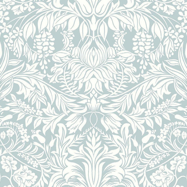 Wallpaper Lockwood Damask Wallpaper // Light Blue 