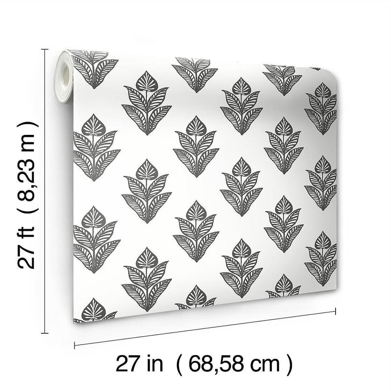 Wallpaper Lotus Motif Wallpaper // Black & White 