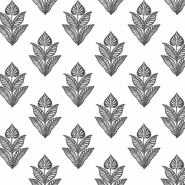 Wallpaper Lotus Motif Wallpaper // Black & White 