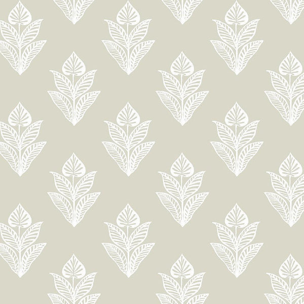 Wallpaper Lotus Motif Wallpaper // Cream & White 
