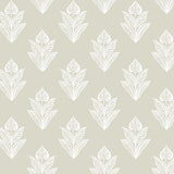 Wallpaper Lotus Motif Wallpaper // Cream & White 