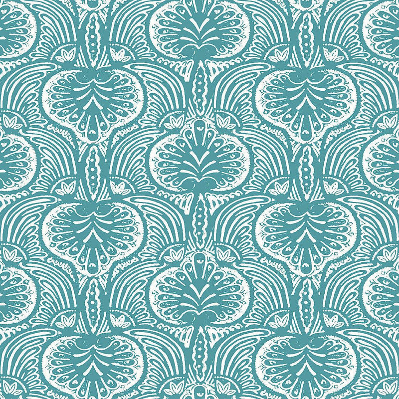 Wallpaper Lotus Palm Wallpaper // Aqua 