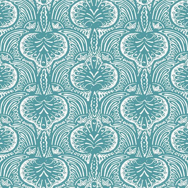 Wallpaper Lotus Palm Wallpaper // Aqua 