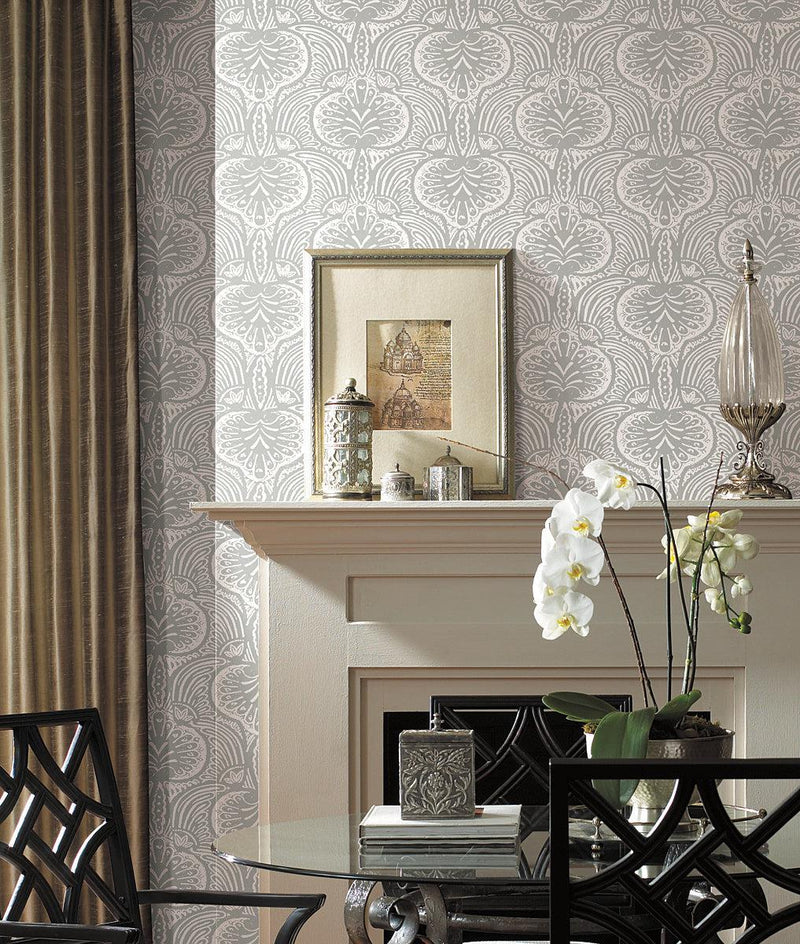 Wallpaper Lotus Palm Wallpaper // Grey 