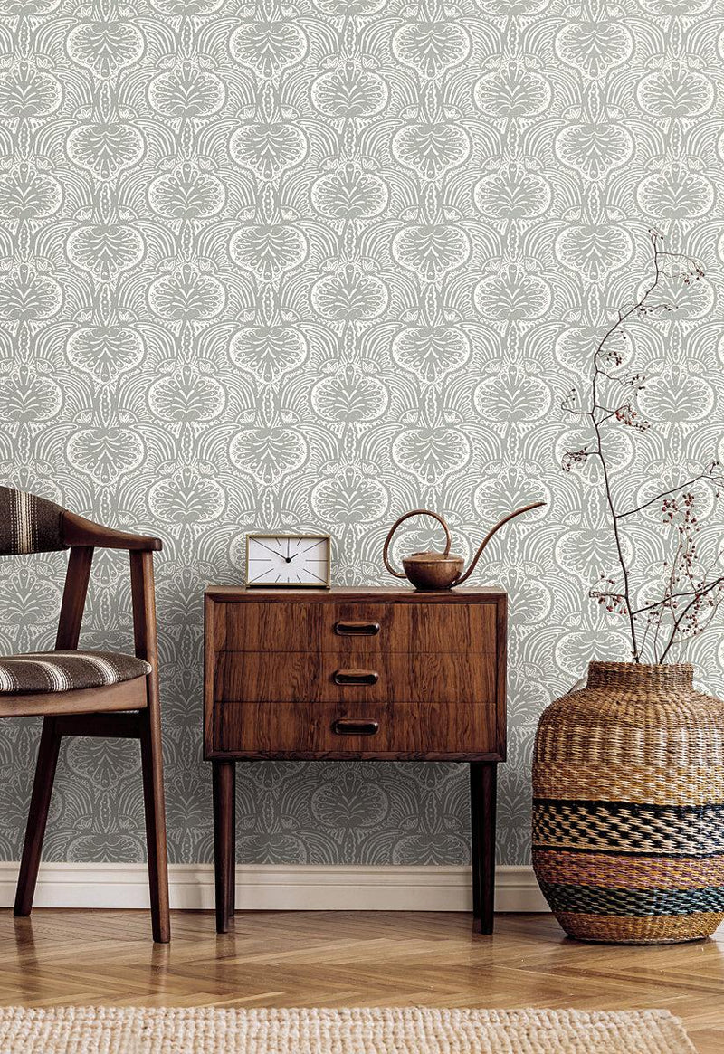 Wallpaper Lotus Palm Wallpaper // Grey 