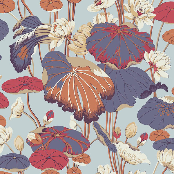 Wallpaper Lotus Pond Wallpaper // Purple & Pink 