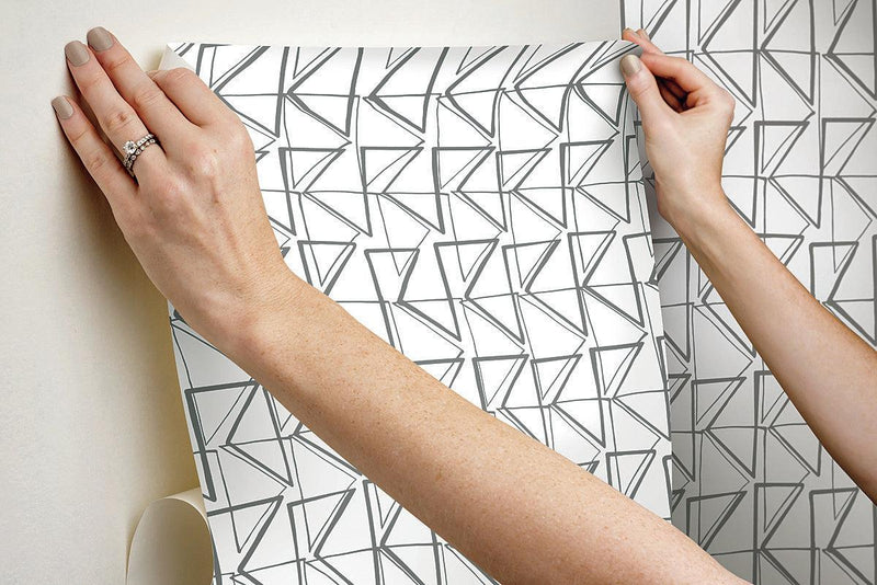 Wallpaper Love Triangles Peel & Stick Wallpaper // Grey 