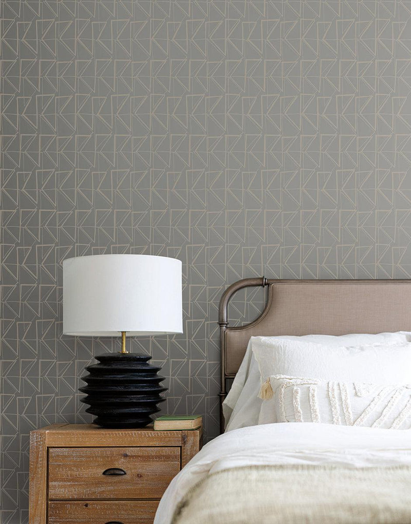 Wallpaper Love Triangles Peel & Stick Wallpaper // Grey Metallic 