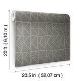 Wallpaper Love Triangles Peel & Stick Wallpaper // Grey Metallic 