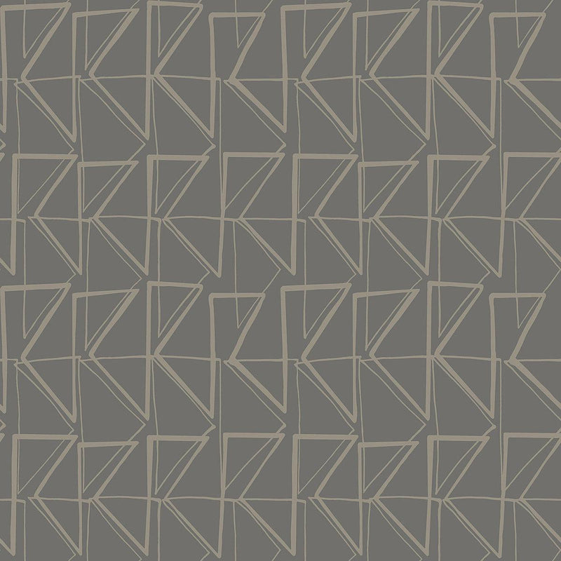 Wallpaper Love Triangles Peel & Stick Wallpaper Sample // Grey Metallic 8 x 10 