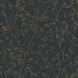 Wallpaper Luminous Branches Wallpaper // Black & Gold 