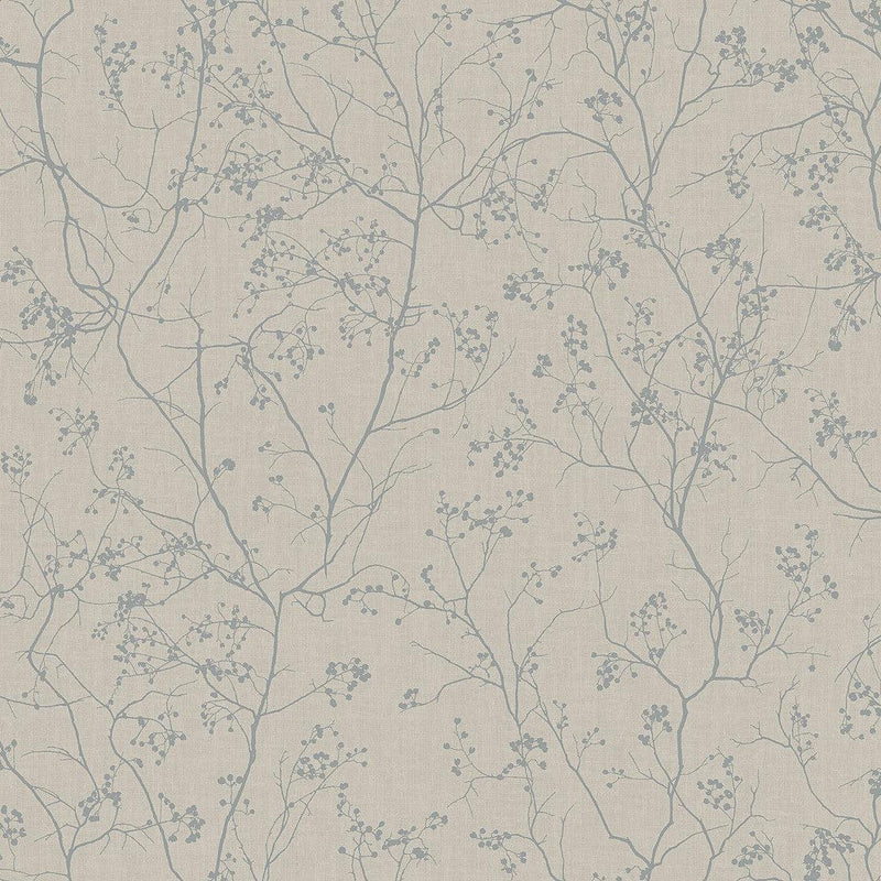 Wallpaper Luminous Branches Wallpaper Sample // Grey & Silver 8 x 10 
