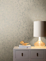 Wallpaper Luminous Branches Wallpaper // Taupe & Silver 