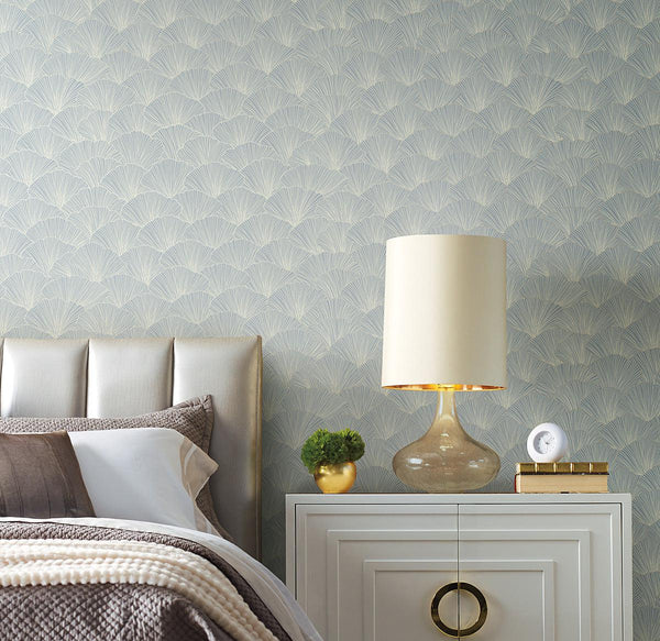 Wallpaper Luminous Gingko Wallpaper // Blue 