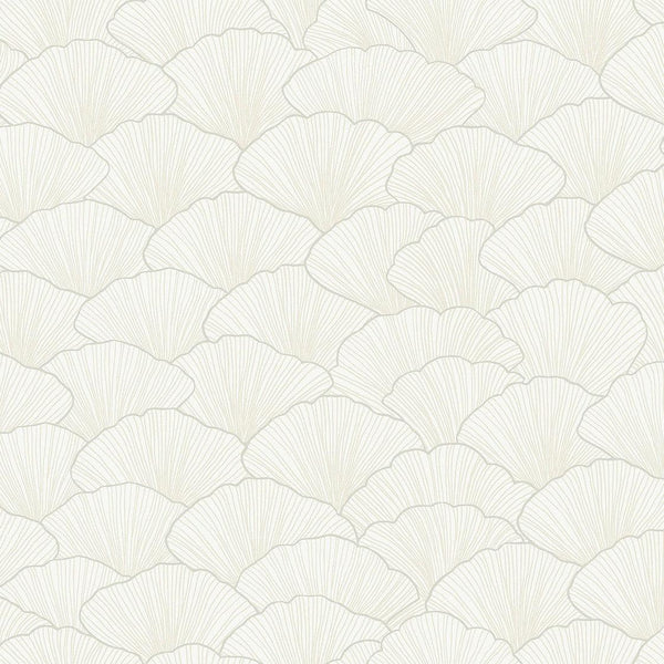 Wallpaper Luminous Ginkgo Wallpaper Sample // White & Cream 8 x 10 