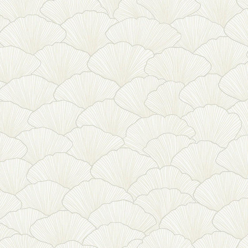 Wallpaper Luminous Ginkgo Wallpaper Sample // White & Cream 8 x 10 