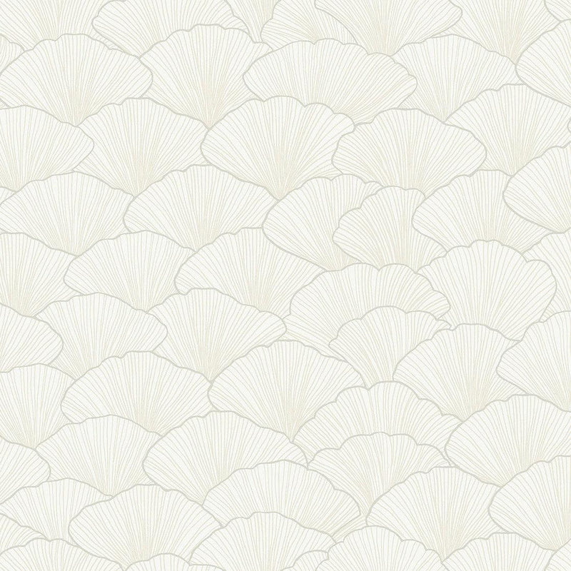 Wallpaper Luminous Ginkgo Wallpaper // White & Cream 