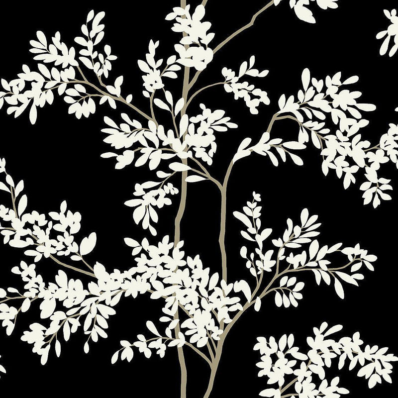 Wallpaper Lunaria Silhouette Wallpaper Sample // Black & White 8 x 10 