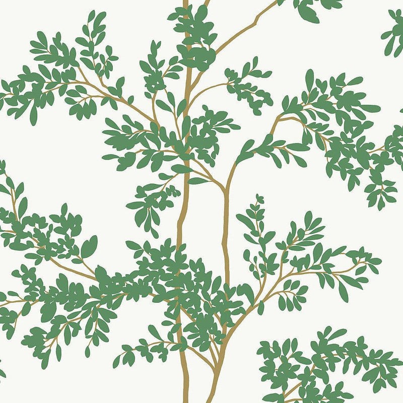 Wallpaper Lunaria Silhouette Wallpaper Sample // White & Green 8 x 10 