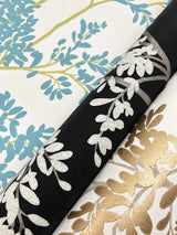 Wallpaper Lunaria Silhouette Wallpaper // White & Aqua 