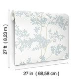 Wallpaper Lunaria Silhouette Wallpaper // White & Cloud Blue 