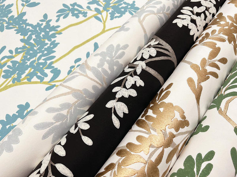 Wallpaper Lunaria Silhouette Wallpaper // White & Gold 