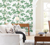 Wallpaper Lunaria Silhouette Wallpaper // White & Green 