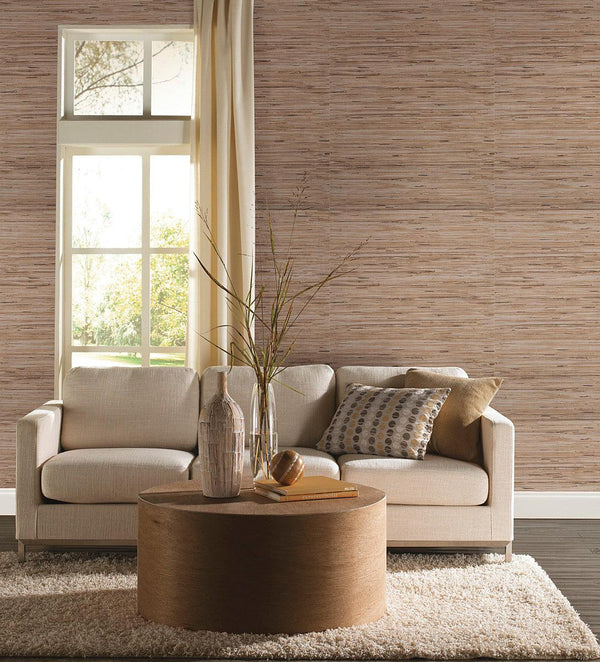 Wallpaper Lustrous Grasscloth Wallpaper // Brown 