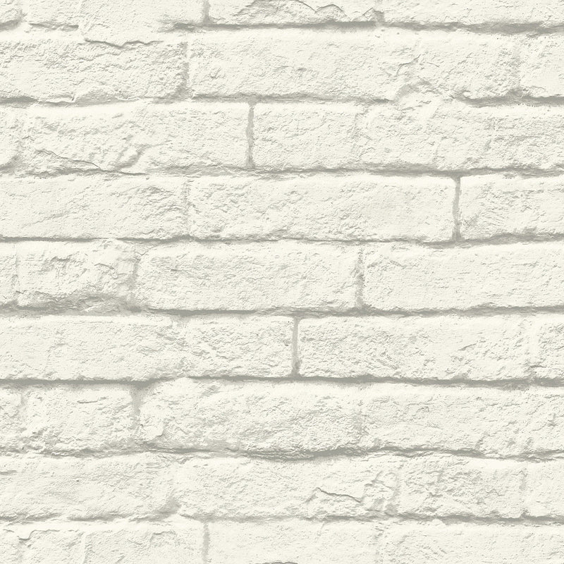 Wallpaper Magnolia Home Brick & Mortar Peel & Stick Wallpaper Sample // White 8 x 10 