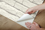 Wallpaper Magnolia Home Brick & Mortar Peel & Stick Wallpaper // White 