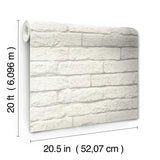 Wallpaper Magnolia Home Brick & Mortar Peel & Stick Wallpaper // White 