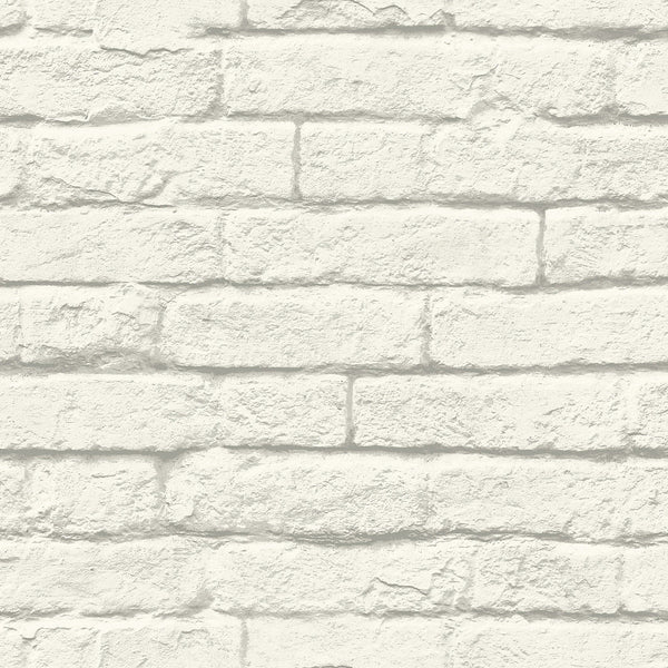 Wallpaper Magnolia Home Brick & Mortar Peel & Stick Wallpaper // White 