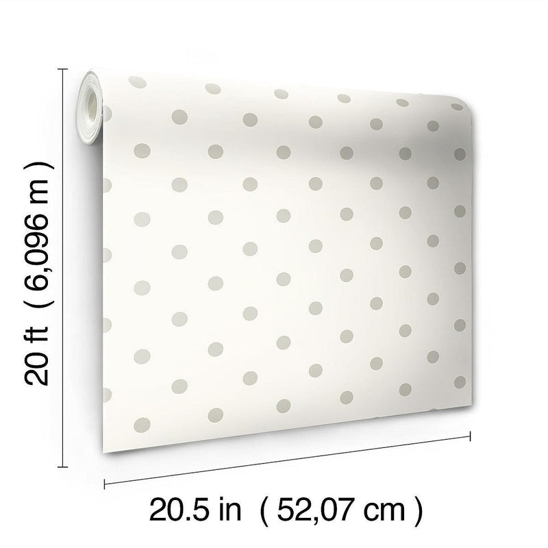 Wallpaper Magnolia Home Dots on Dots Peel & Stick Wallpaper // Cream & Grey 