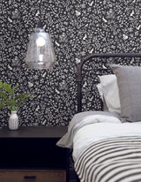 Wallpaper Magnolia Home Fox & Hare Peel & Stick Wallpaper // Black 