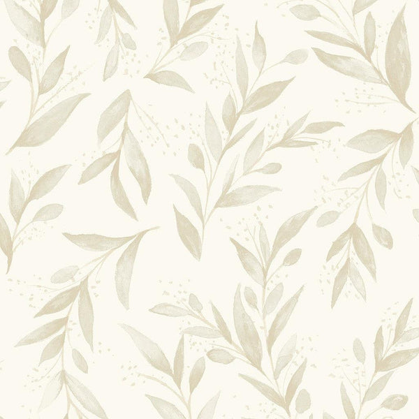 Wallpaper Magnolia Home Olive Branch Peel & Stick Wallpaper // Beige 