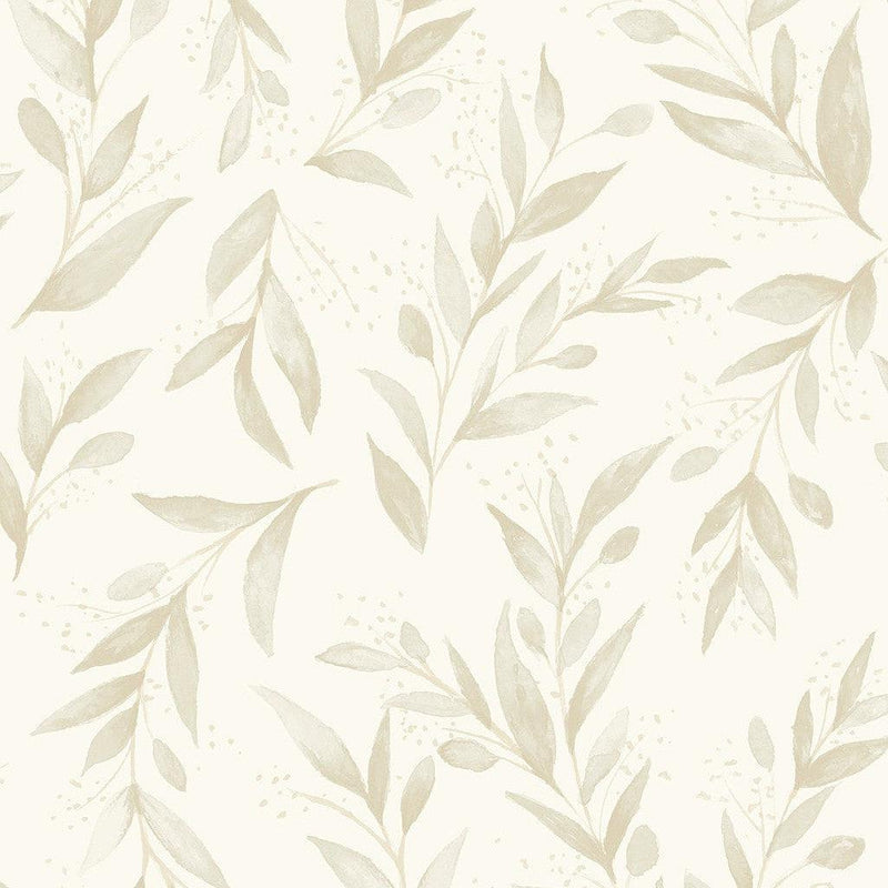 Wallpaper Magnolia Home Olive Branch Peel & Stick Wallpaper // Beige 