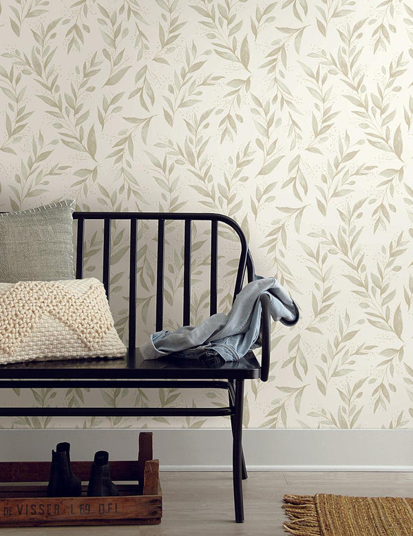 Wallpaper Magnolia Home Olive Branch Peel & Stick Wallpaper // Beige 