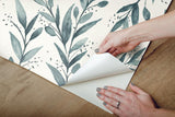 Wallpaper Magnolia Home Olive Branch Peel & Stick Wallpaper // Teal 