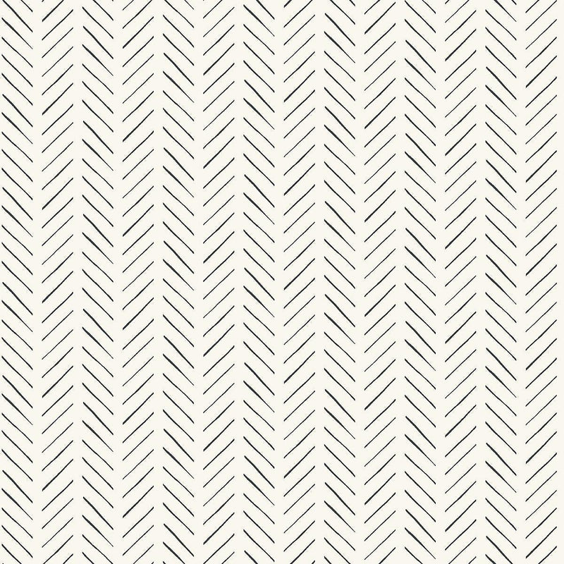 Wallpaper Magnolia Home Pick-Up Sticks Peel & Stick Wallpaper Sample // Black 8 x 10 