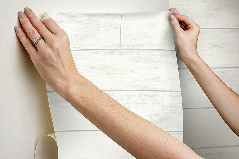 Wallpaper Magnolia Home Shiplap Peel & Stick Wallpaper // White 