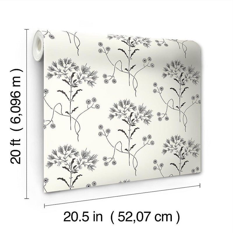 Wallpaper Magnolia Home Wildflower Peel & Stick Wallpaper // Black & White 