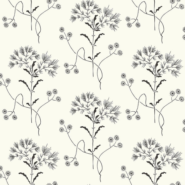 Wallpaper Magnolia Home Wildflower Peel & Stick Wallpaper // Black & White 