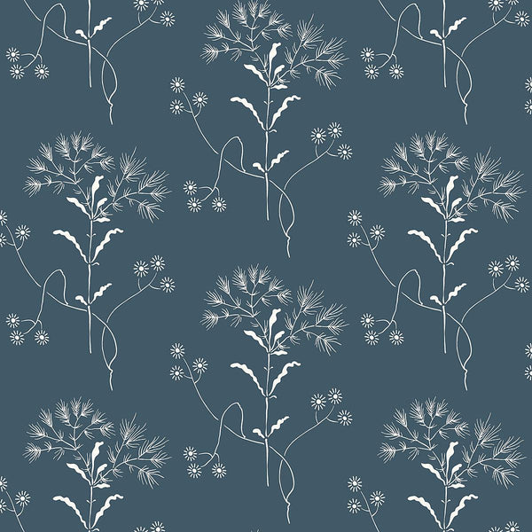 Wallpaper Magnolia Home Wildflower Peel & Stick Wallpaper // White & Blue 