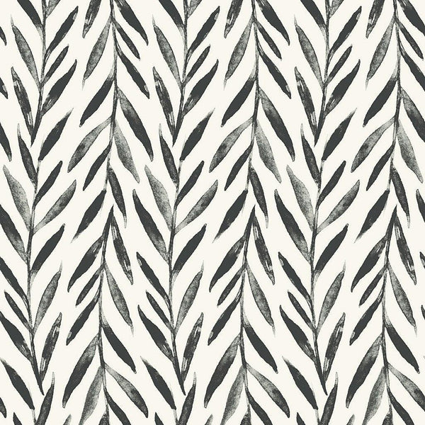 Wallpaper Magnolia Home Willow Peel & Stick Wallpaper // Black 