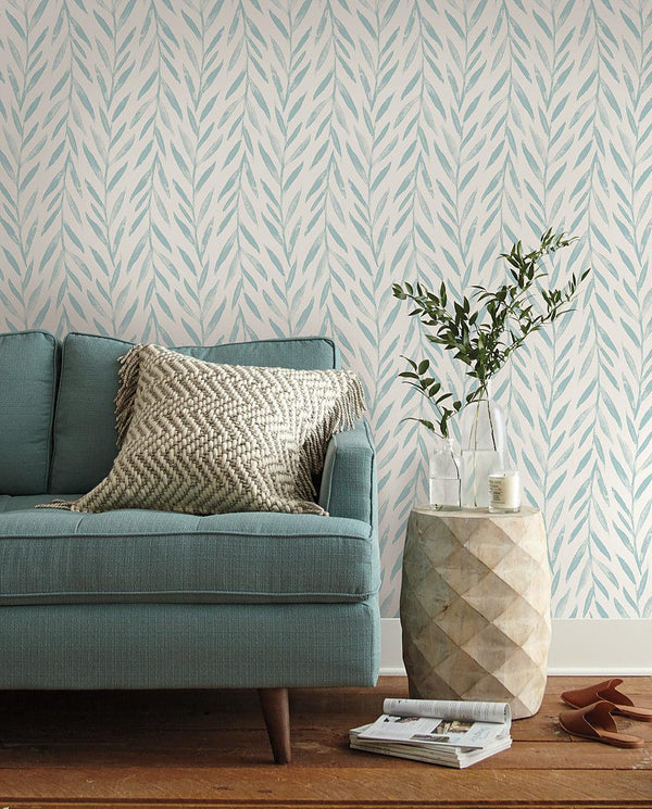 Wallpaper Magnolia Home Willow Peel & Stick Wallpaper // Blue 