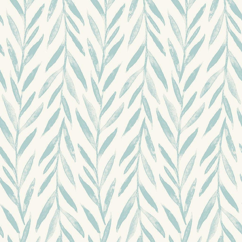 Wallpaper Magnolia Home Willow Peel & Stick Wallpaper Sample // Blue 8 x 10 