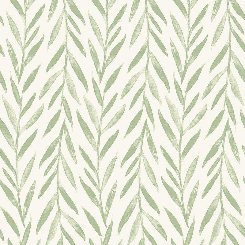 Wallpaper Magnolia Home Willow Peel & Stick Wallpaper Sample // Green 8 x 10 