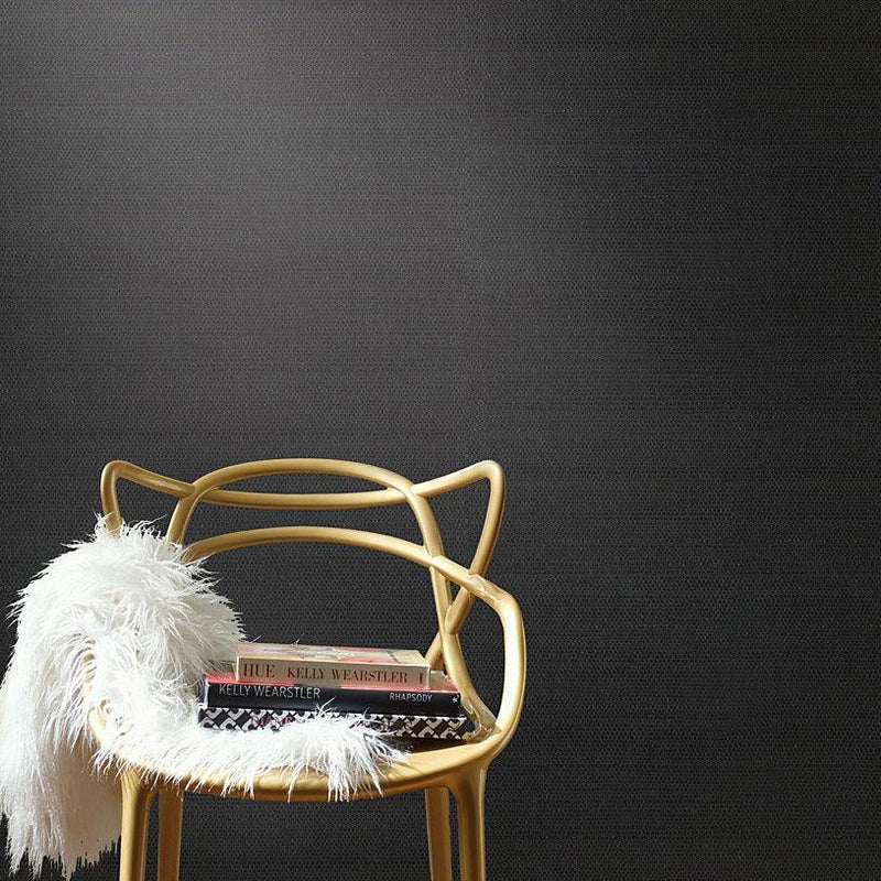 Wallpaper Makasa Sisal Wallpaper Sample // Black 8 x 10 
